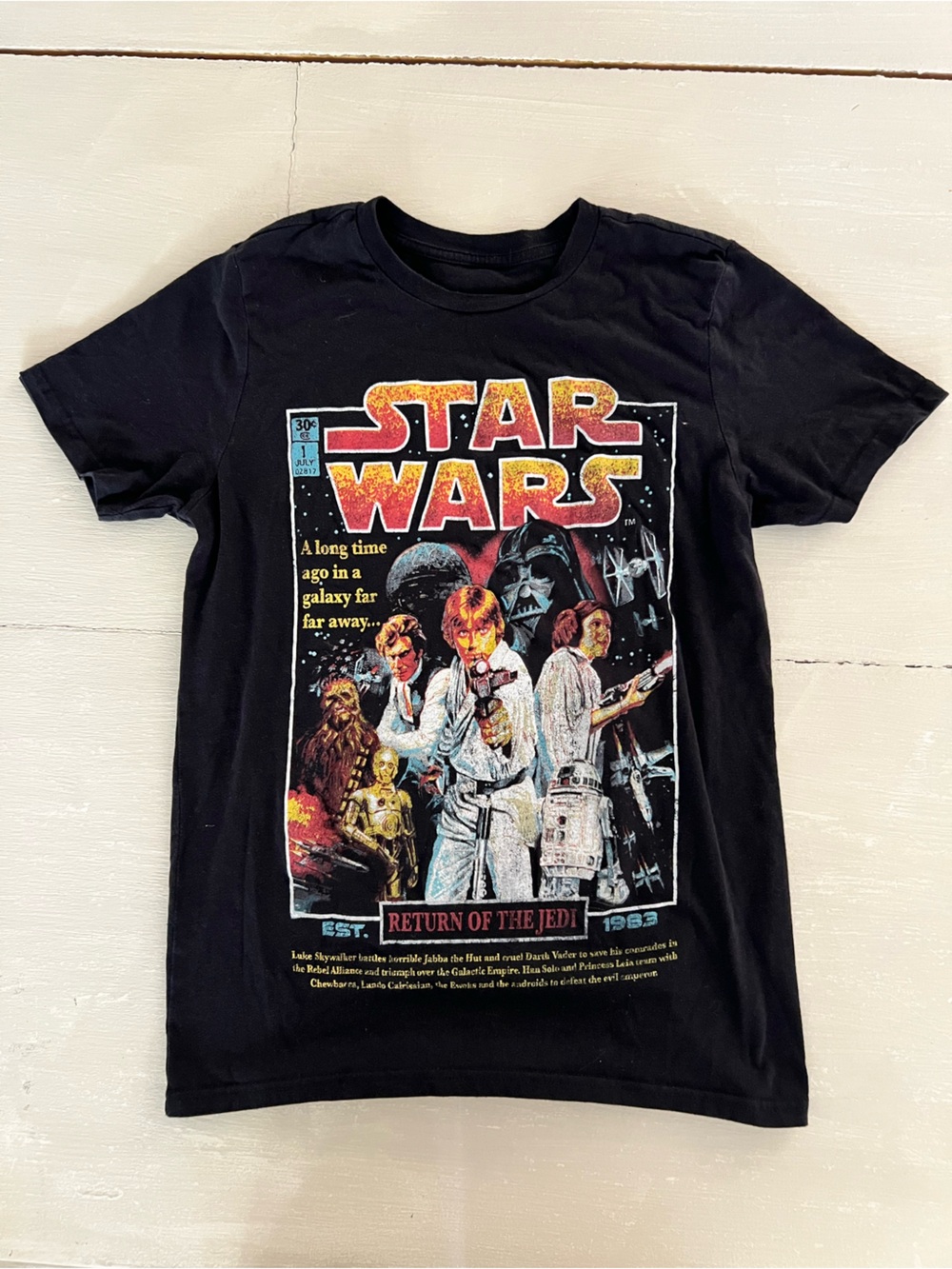 Vintage inspired Star Wars Return of the Jedi ‘83 Graphic T-Shirt Adult S Black